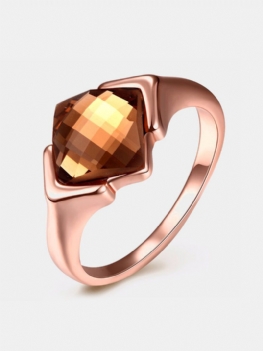 Luksusowy Pierścionek Zaręczynowy Ze Stopu Rhombus Glass Crystal Women Ring