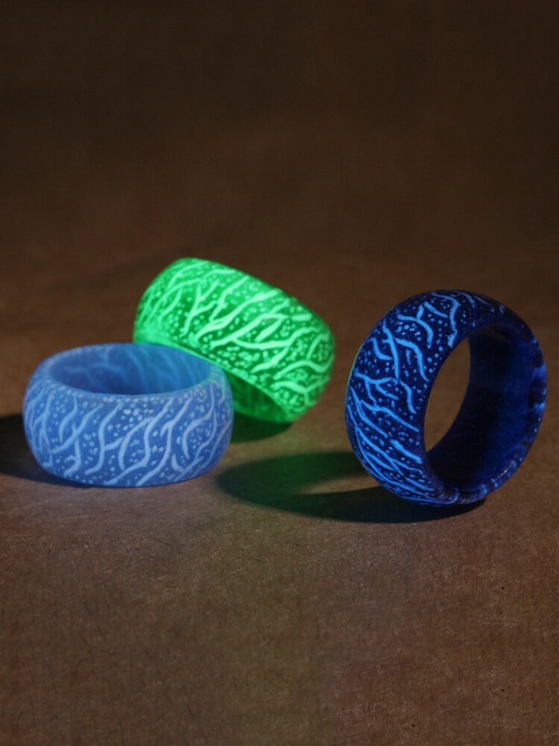 Moda Kreatywny Luminous Pęknięcia Pierścionki Fajny Wzór Żywiczne Mężczyźni Kobiety Pary Geometria Finger Rings