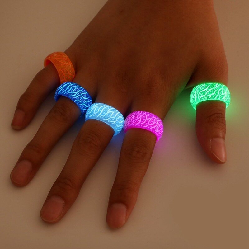 Moda Kreatywny Luminous Pęknięcia Pierścionki Fajny Wzór Żywiczne Mężczyźni Kobiety Pary Geometria Finger Rings