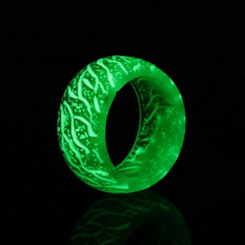 Moda Kreatywny Luminous Pęknięcia Pierścionki Fajny Wzór Żywiczne Mężczyźni Kobiety Pary Geometria Finger Rings