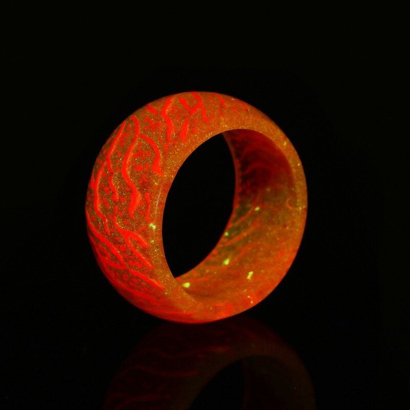 Moda Kreatywny Luminous Pęknięcia Pierścionki Fajny Wzór Żywiczne Mężczyźni Kobiety Pary Geometria Finger Rings