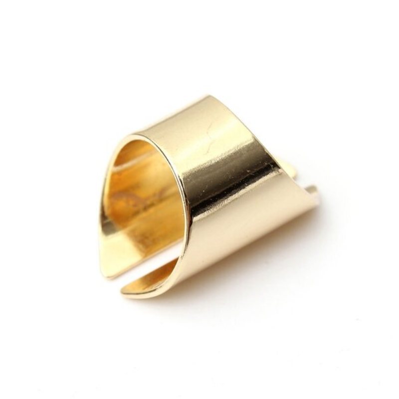 Multi Patterns Gold Leaf Hollow Out Square Ring