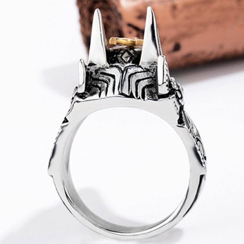 Punk Finger Rings Titanium Steel Cross Anubis Head Portrait Akcesoria Biżuteria Dla Mężczyzn