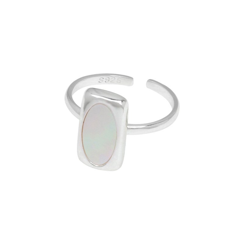 Shell S925 Sterling Silver Ring Kobieta Trend Design Temperament Otwórz Palec Wskazujący