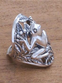 Vintage Metal 3d Hollow Frog Ring Zabawny Pierścionek Ze Zwierzęciem