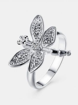 Yueyin Luksusowy Pierścionek Z Cyrkonią Dragonfly Women Ring Gift