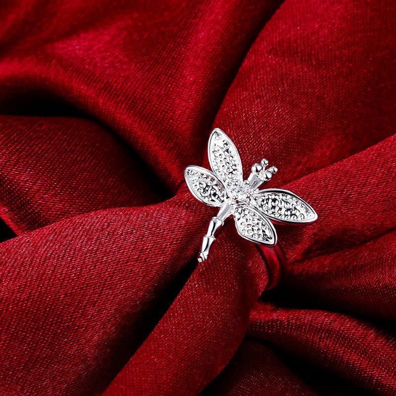 Yueyin Luksusowy Pierścionek Z Cyrkonią Dragonfly Women Ring Gift