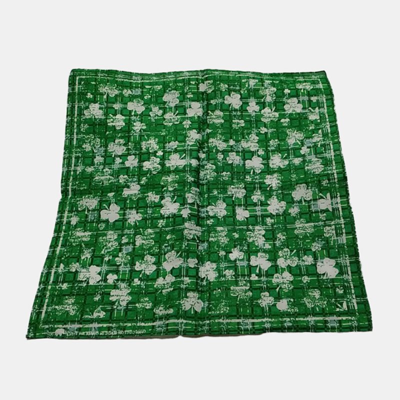 Chustka Z Koniczyny Na Dzień Świętego Patryka Bawełniana Zielona Shamrock Wzór Turban Square