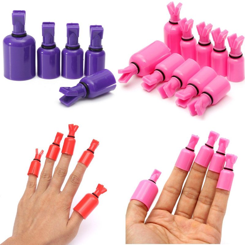 10 Szt. Plastikowe Usuwanie Lakieru Żelowego Uv Wrap Cap Nail Cotton Clip Tool