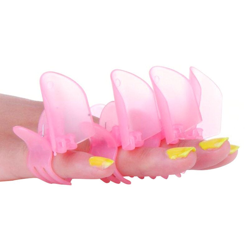 10 Sztuk/zestaw Lakier Do Paznokci Klipsy Ochronne Narzędzia Do Do Manicure Protector Covers Pink