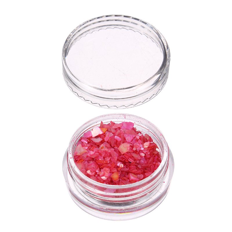 12 Kolorów Nail Art Glitter Crushed Shell Chips Powder Dust Tips Diy Zestaw Dekoracyjny