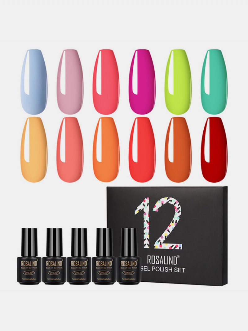 12 Sztuk Żel Polski Zestaw Do Manicure Uv Kolory Żel Paznokci Semi Permanent Nail Art Żel Lakier