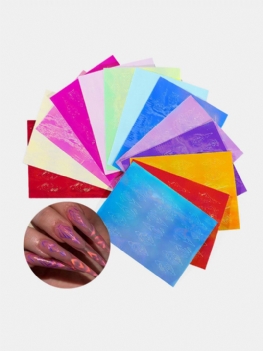 13 Kolorowych Naklejek Do Paznokci Z Płomieniem Zestaw 3d Laserowej Krzywej Diamentowej Powrót Gum Manicure Art Stickers
