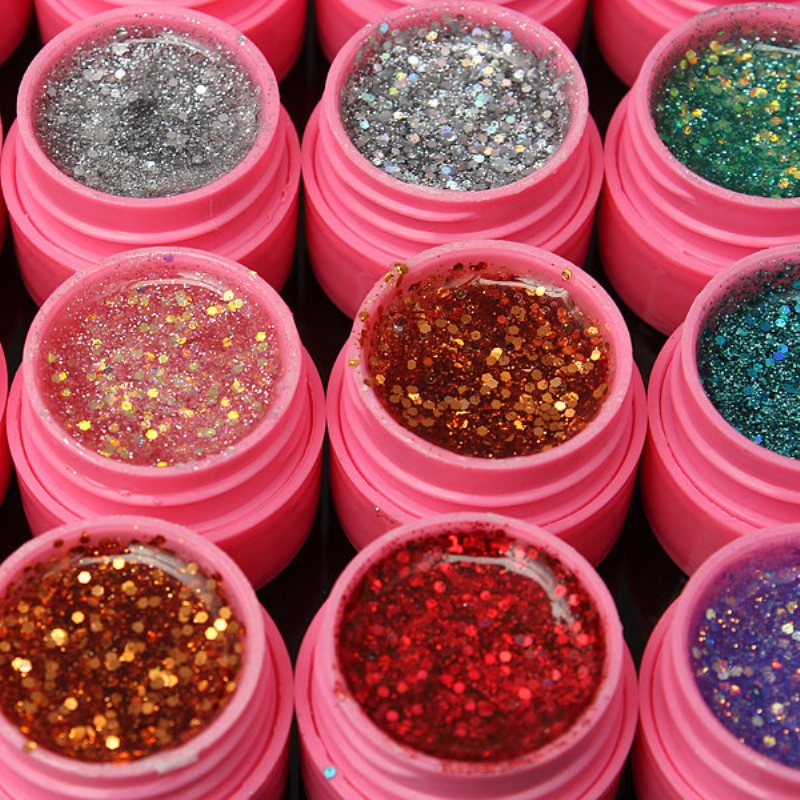 36 Szt. Mieszane Kolory Shining Glitter Akrylowy Żel Budujący Uv Zestaw Do Polerowania