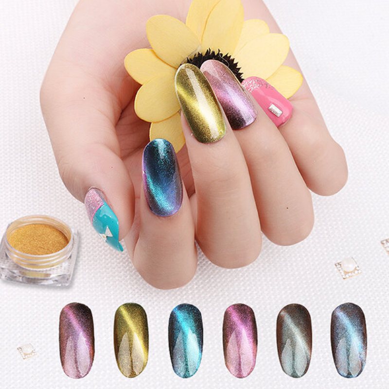 3d Kocie Oko Magnetyczny Proszek Do Paznokci Glitter Dust Manicure Nails Art Pigment Decoration