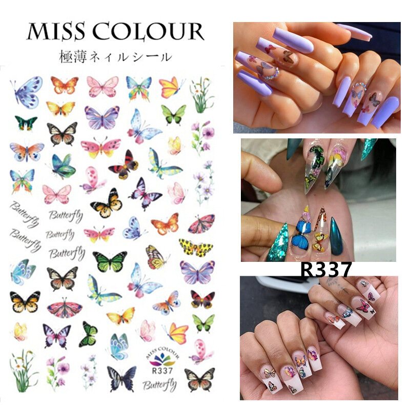 3d Kolorowe Wodoodporne Motyle Nail Art Naklejki Znak Wodny Diy Porady Kalkomanie Do Paznokci Manicure