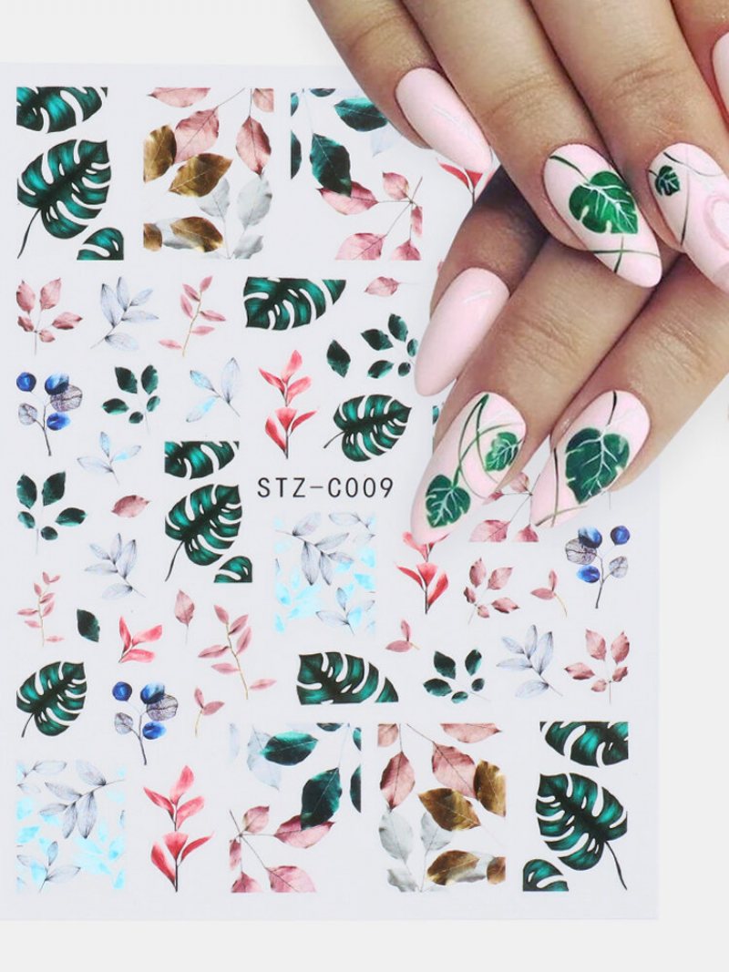 3d Nail Art Naklejki Wodoodporne Małe Świeże Kolorowe Symulacja Suszone Kwiaty Motyl Kalkomanie Do Paznokci