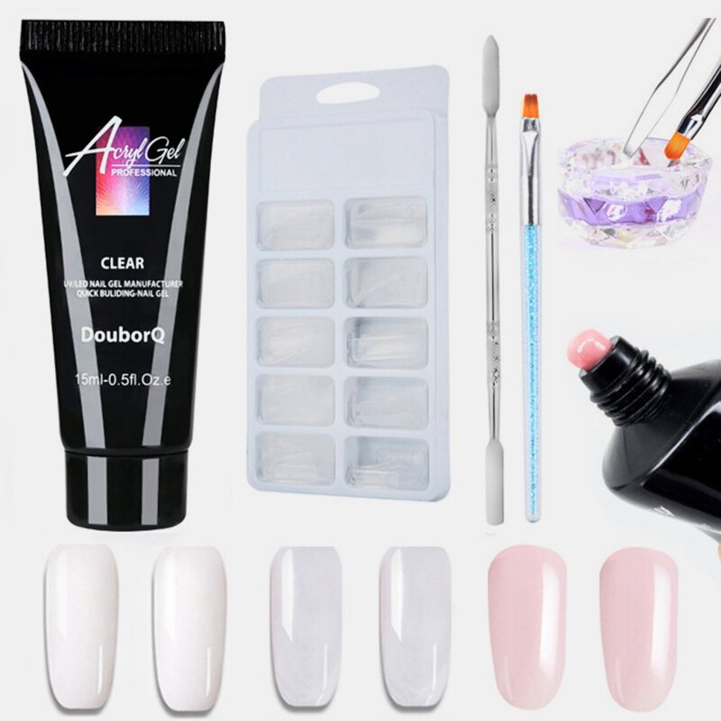 4 Szt. Zestaw Żeli Żelowych Do Przedłużania Paznokci Soak Off Quick Builder Crystal Gel Nail Art Gel Kit