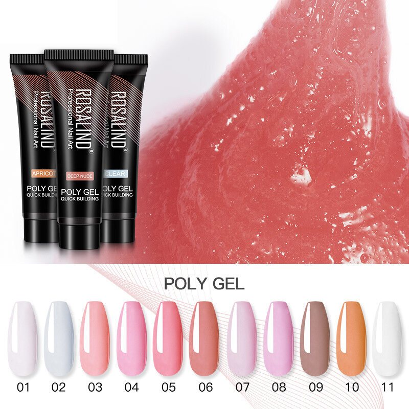 5 Sztuk Poly Nail Kit Zestaw Profesjonalny Art Design Dekoracje Rozszerzenie Polish Set