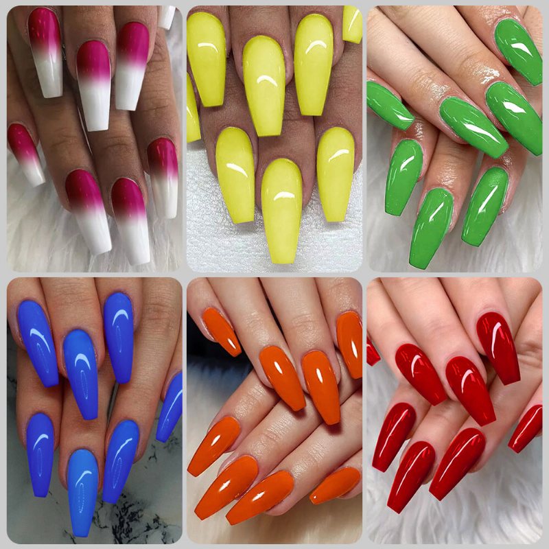 6 Szt. Zestaw Żelowych Lakierów Do Paznokci Do W Jednolitym Kolorze Do Manicure Vernis Semi Permanent 7ml Żelowy Top I Podstawa Wszystko Do