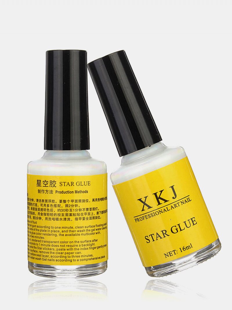 Biały Nail Art Glue Transfer Tips Klej Galaxy Star Naklejka Foliowa 16ml