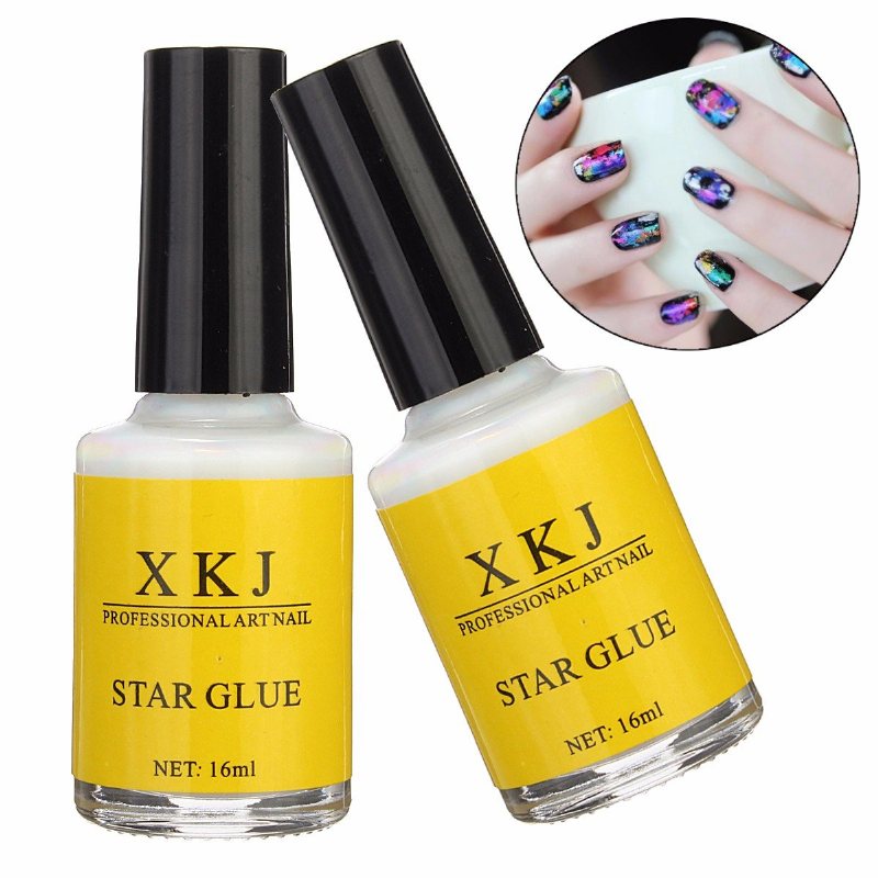 Biały Nail Art Glue Transfer Tips Klej Galaxy Star Naklejka Foliowa 16ml