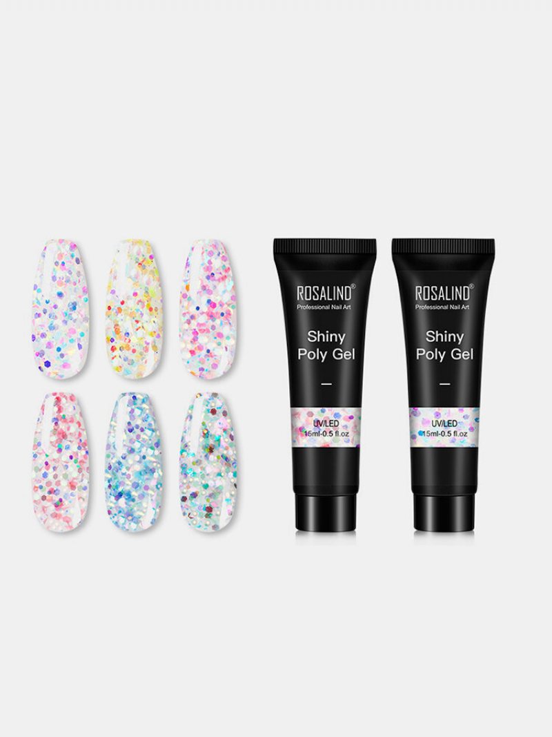 Błyszczący Poly Glitter Extension Żel Do Paznokci Art Design Półtrwały Budujący Żel Uv Wszystko Do Manicure Gellak Żel Do