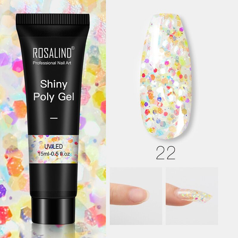 Błyszczący Poly Glitter Extension Żel Do Paznokci Art Design Półtrwały Budujący Żel Uv Wszystko Do Manicure Gellak Żel Do