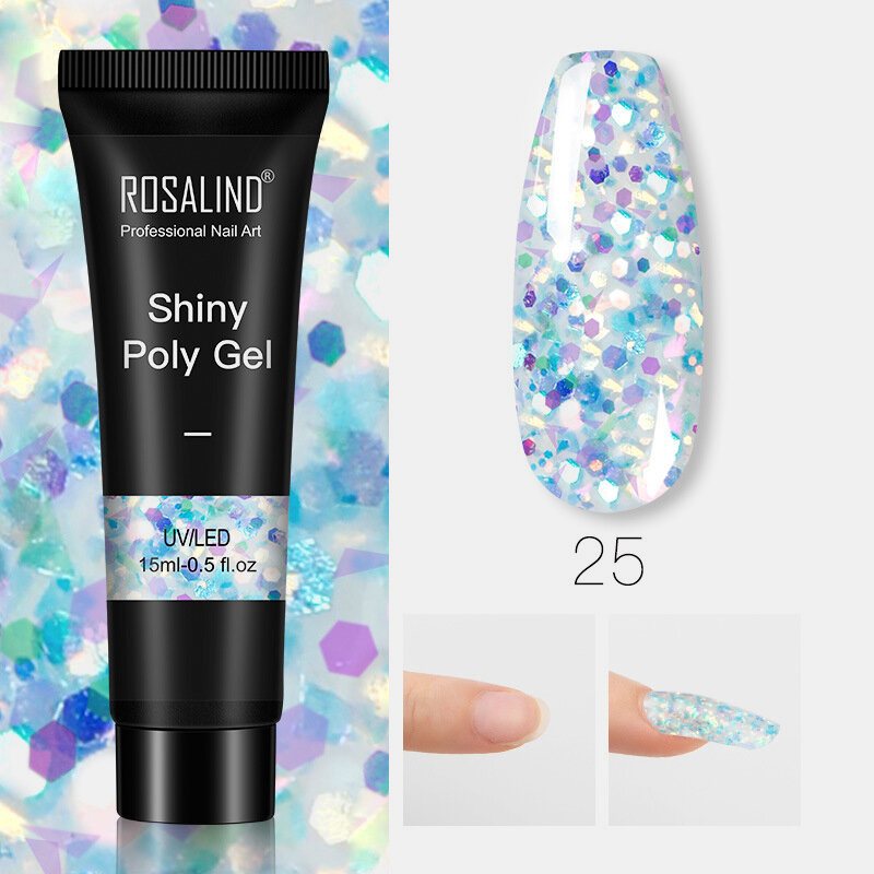 Błyszczący Poly Glitter Extension Żel Do Paznokci Art Design Półtrwały Budujący Żel Uv Wszystko Do Manicure Gellak Żel Do