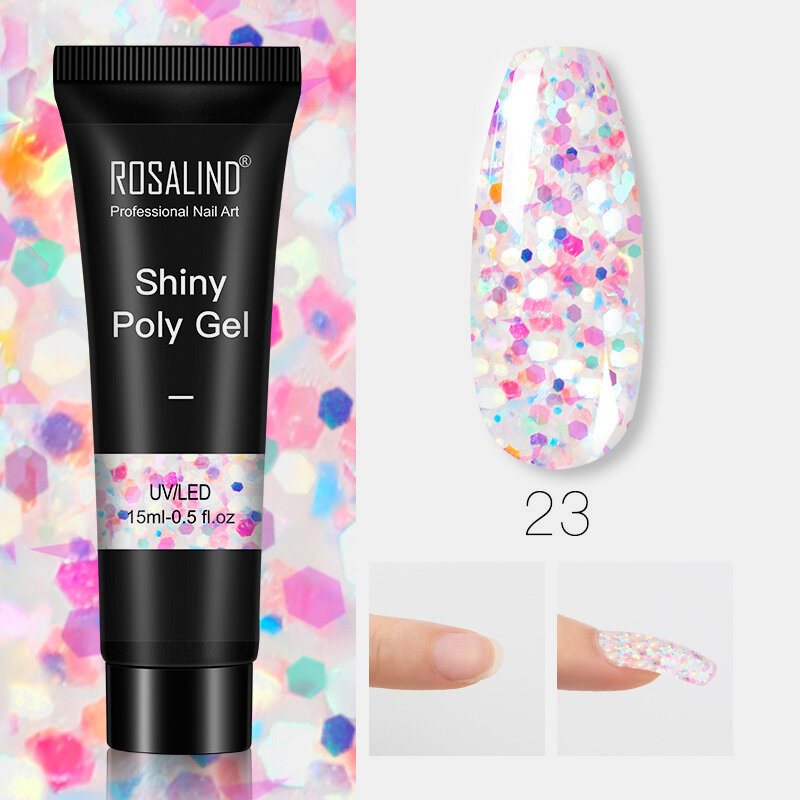 Błyszczący Poly Glitter Extension Żel Do Paznokci Art Design Półtrwały Budujący Żel Uv Wszystko Do Manicure Gellak Żel Do