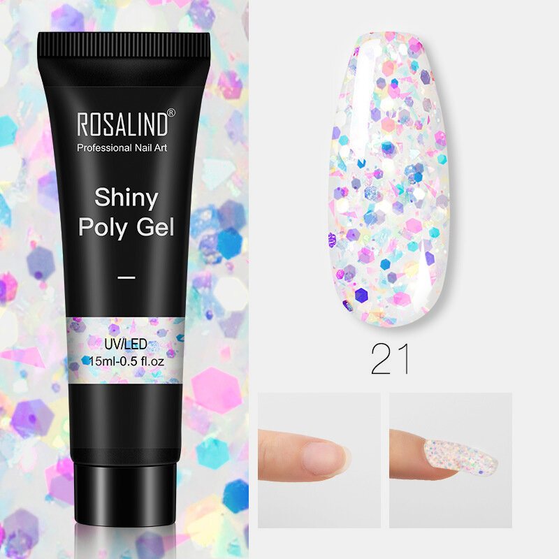 Błyszczący Poly Glitter Extension Żel Do Paznokci Art Design Półtrwały Budujący Żel Uv Wszystko Do Manicure Gellak Żel Do