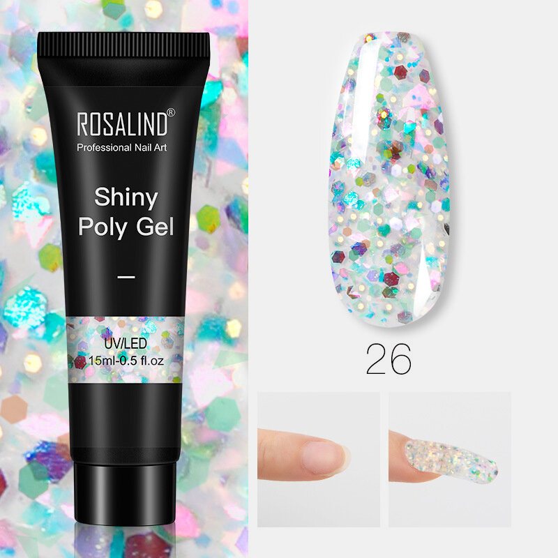 Błyszczący Poly Glitter Extension Żel Do Paznokci Art Design Półtrwały Budujący Żel Uv Wszystko Do Manicure Gellak Żel Do