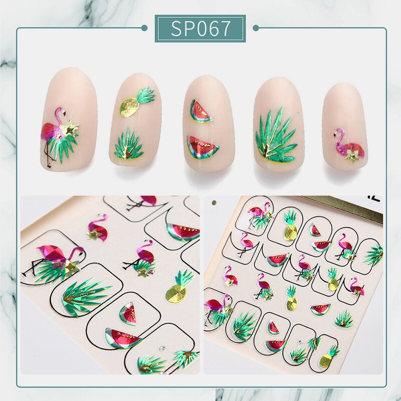 Diy Manicure Naklejka Do Paznokci 3d Wodoodporny Motyl Owocowy Laserowa Aplikacja Do Dekoracja