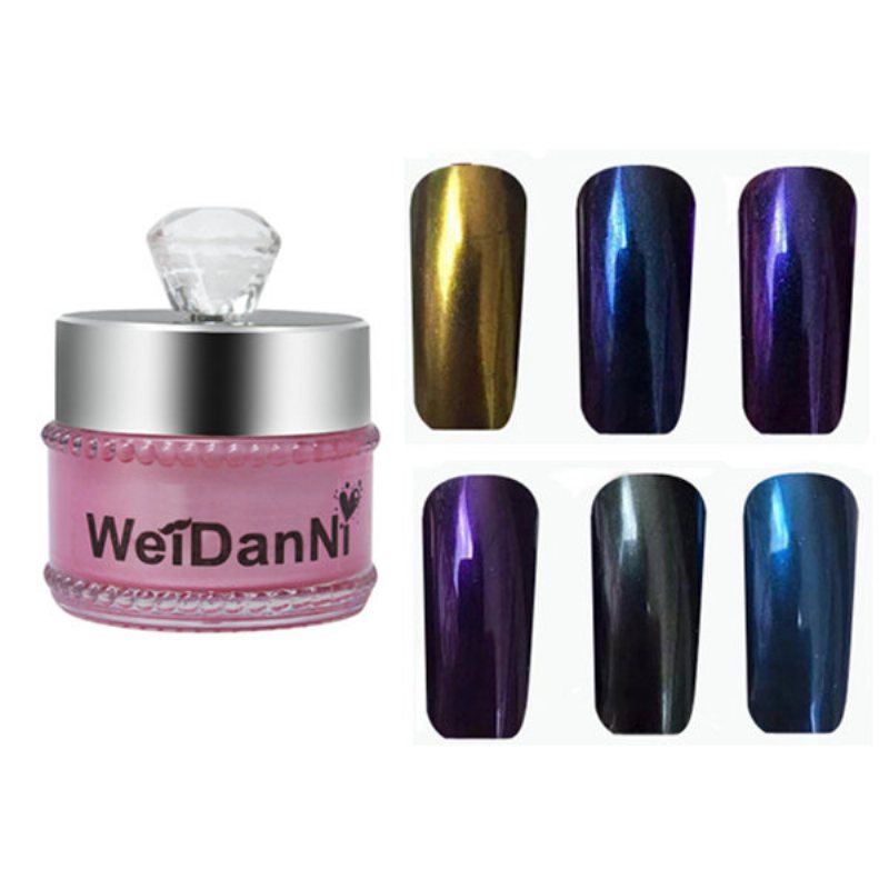 Magic Mirror Chrome Effect Powder Metallic Nail Art Dodatek Pigment Urocze 12 Kolorów Do Wyboru