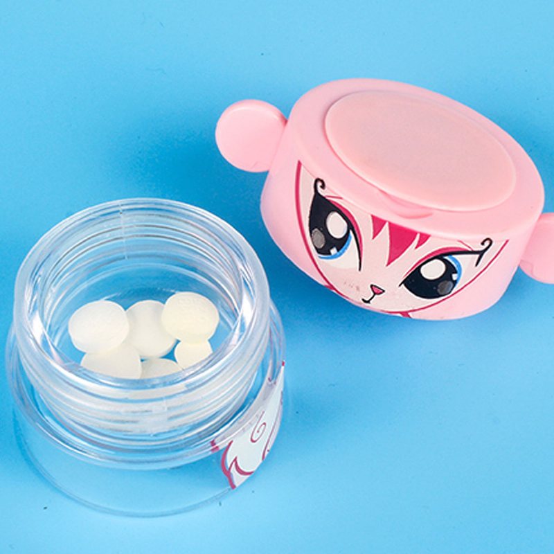 Cute Cartoon Pill Case Rozdrabniacz Do Tabletek Dla Dzieci Młynek Do Pigułek Z Przegródkami Do Przechowywania 1-dniowej Dawki