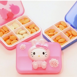 Cute Cartoon Pill Cases Seria Małe Pudełko Na Pigułki Travel Vitamin Organizer