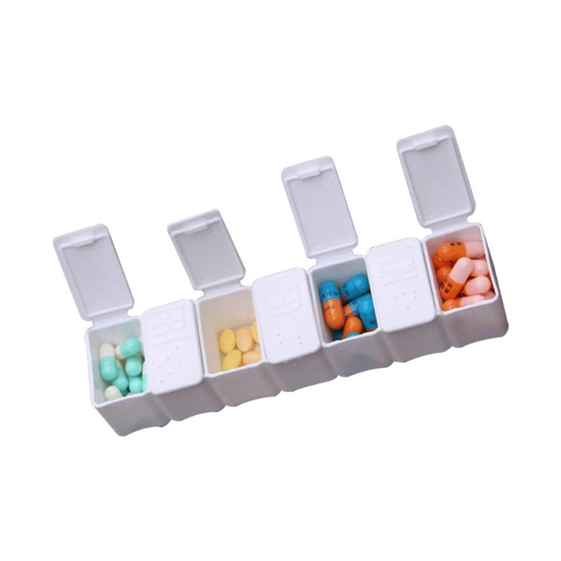 Przenośny Dozownik Z 7 Przegródkami Flip Pill Case Cotygodniowy Tablet Organizer Na Leki Pojemnik Z Intymnym Wzorem Braille'a