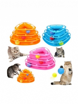 3 Kolory Zabawna Zabawka Dla Kota Wieża Z Kulkami Gramofon Piłka Kitty Plastikowa Gra Interaktywna