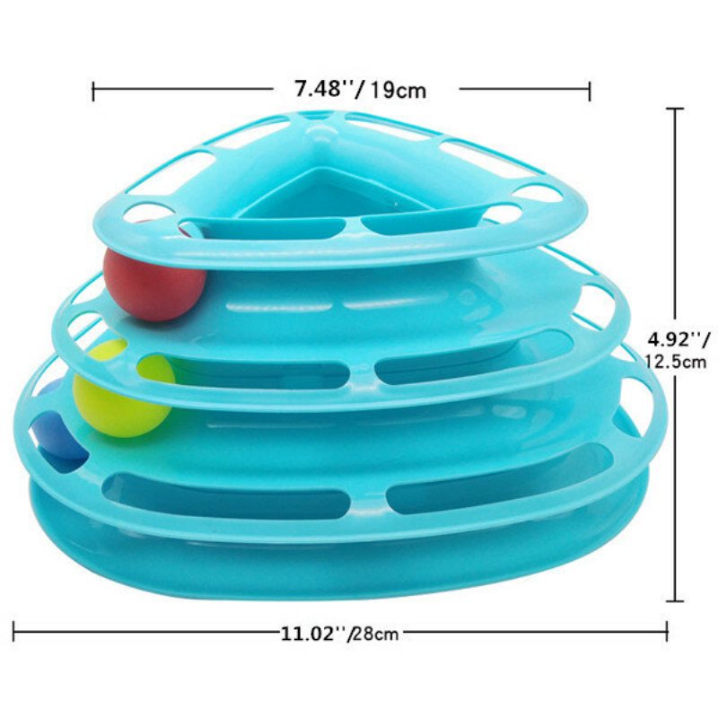 3 Kolory Zabawna Zabawka Dla Kota Wieża Z Kulkami Gramofon Piłka Kitty Plastikowa Gra Interaktywna