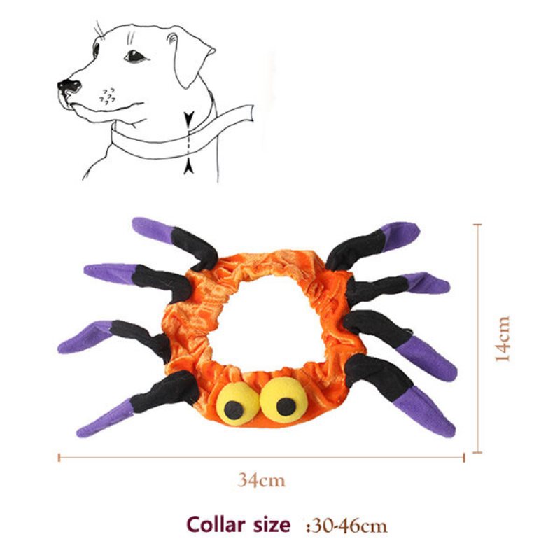 Pet Spider Collar Dog Cat Puppy Kitty Cap Halloween Supplies Pet Costume