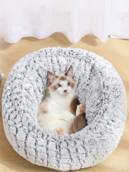 Pv Długi Pluszowy Super Miękkie Okrągłe Łóżko Hodowla Zwierząt Pies Kot Wygodna Poduszka Do Spania Regulowana