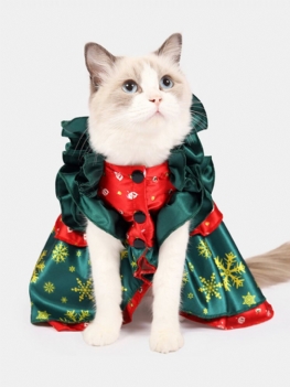 Świąteczne Zwierzątko Przekształcone Ubrania Śmieszne Dla Kota Płaszcz Spódnica Dla
