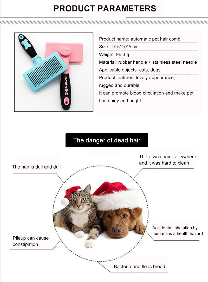 Szczotka Dla Psa I Dla Kota - Slicker Pet Grooming Brush - Rzuca Narzędzia Do Pielęgnacji