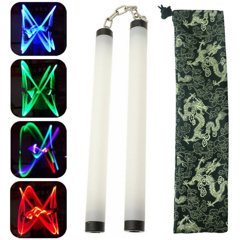 Lampa Led Light Nunchucks Nunchakus Świecący Kij Praktyka Wydajność Akcesoria Do Tańca Kung Fu Narzędzie Do Ulicznego