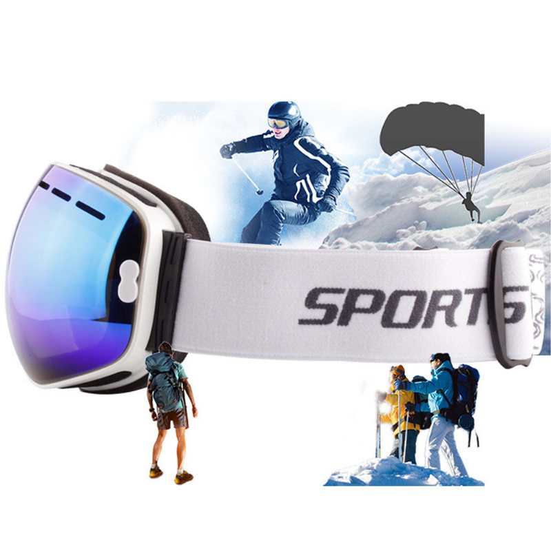 Unisex Przeciwmgielne Narciarskie Gogle Do Sportów Zimowych Regulowane Na Zewnątrz Snowfield Okulary Ochronne Podwójna Warstwa Do