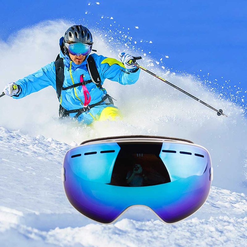 Unisex Przeciwmgielne Narciarskie Gogle Do Sportów Zimowych Regulowane Na Zewnątrz Snowfield Okulary Ochronne Podwójna Warstwa Do