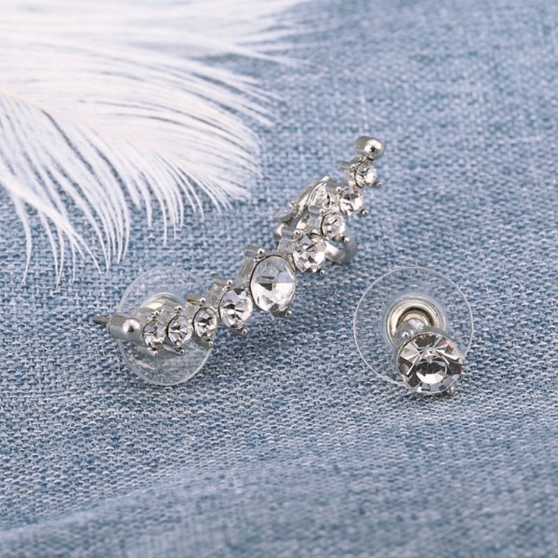 1 Para Asymetrycznych Kolczyków Kolczyki Ze Stopu Rhinestone Stud Ear Clip