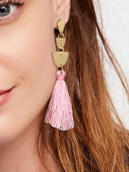 Bohemia Semicircle Ear Stud Multi-color Long Tassel Women Wisiorek Kolczyki