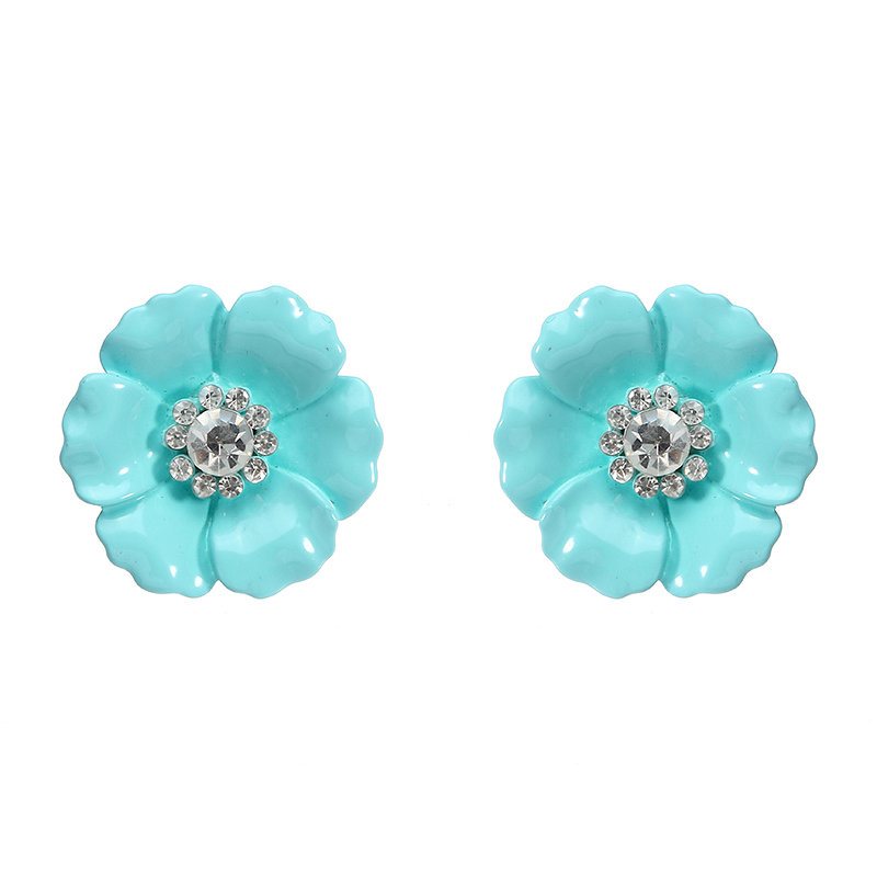 Jassy® Candy Color Flower Ear Stud Piękny Styl Rhinestone Kryształ Eleganckie Kolczyki Prezent Dla Dziewczynki