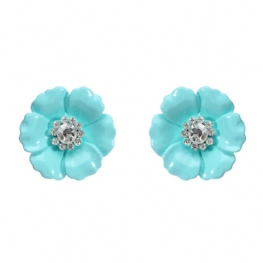 Jassy® Candy Color Flower Ear Stud Piękny Styl Rhinestone Kryształ Eleganckie Kolczyki Prezent Dla Dziewczynki